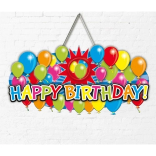 Happy Birthday Ballong Skylt