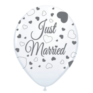 Just Married Latexballonger Vit
