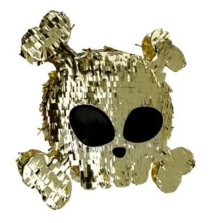 Pirat Dödskalle Piñata Guld