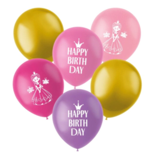 Prinsessa Happy Birthday Latexballonger Ljusrosa Mix