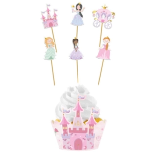 Prinsessa Cupcake Wrappers & Dekorationer