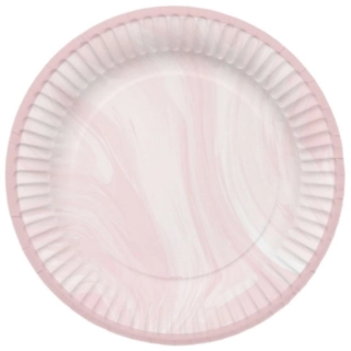 Marmor Papptallrikar Ljusrosa