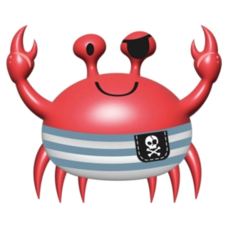 Piratkrabba Folieballong Röd