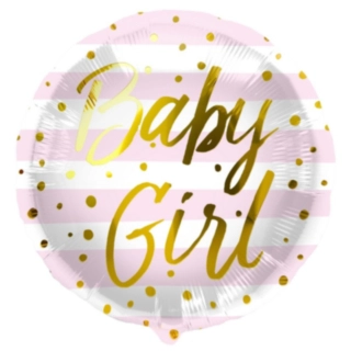 Baby Girl Folieballong Ljusrosa/Guld