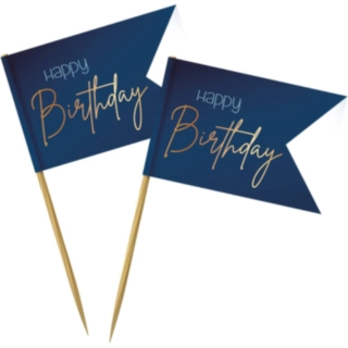 Happy Birthday Cocktailpinnar True Blue