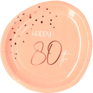 Papperstallrikar 80 År Lush Blush