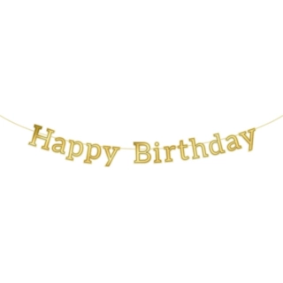 Bokstavsgirlang Happy Birtday Glossy Matt Black