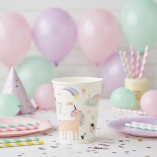 Enhörning & Regnbåge Pappmugg