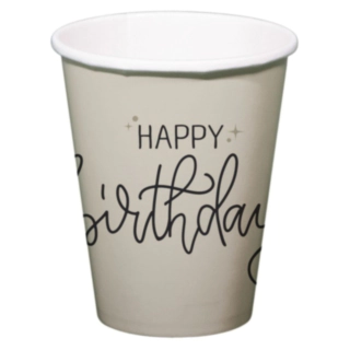 Happy Birthday Pappersmuggar Crème Noir