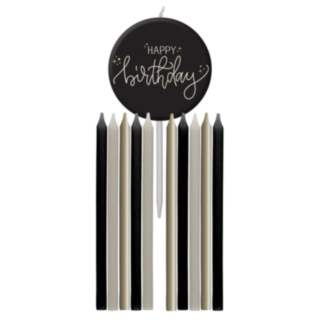Happy Birthday Tårtljus Crème Noir