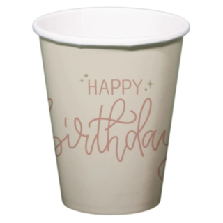 Happy Birthday Pappersmuggar Crème Rose