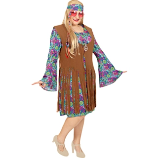 Blommig Hippieklänning Maskeraddräkt Plus Size