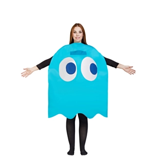 Pac-Man® Inky Spöke Maskeraddräkt Blå
