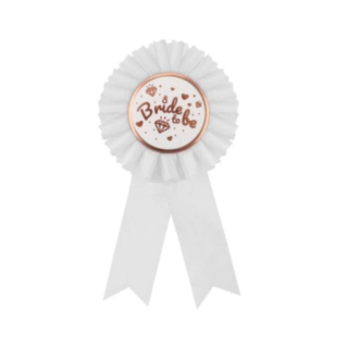 Bride To Be Medaljrosett Vit