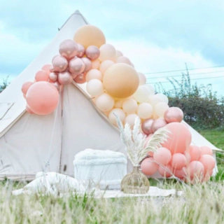 Ballongbåge Roséguld/Beige