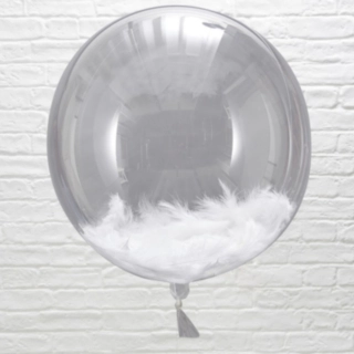 Runda Transparenta Ballonger Med Fjädrar