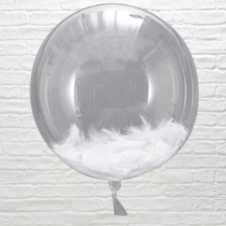 Runda Transparenta Ballonger Med Fjädrar