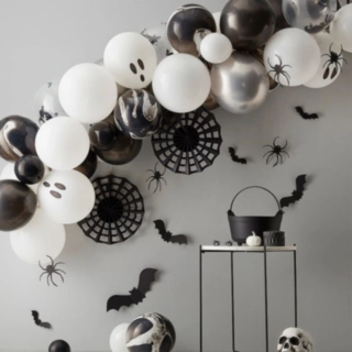 Halloween Ballongbåge Svart/Vit