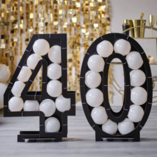 40 År Ballonglåda Svart