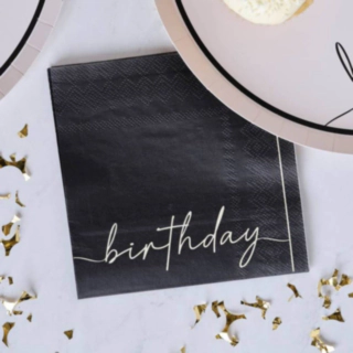 Birthday Servetter Svart