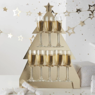 Goldglitter Champagne Julgran
