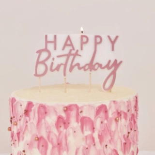 Happy Birthday Tårtljus Roséguld