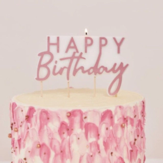 Happy Birthday Tårtljus Roséguld