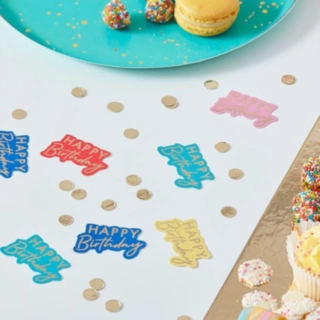 Happy Birthday Konfetti Multifärgad