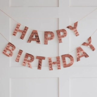 Happy Birthday Girlang Fransar Roséguld