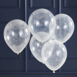 Änglahår Konfetti Ballonger Silver