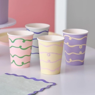 Pastel Vågor Pappmuggar