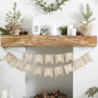 Merry Christmas Jute Flaggirlang