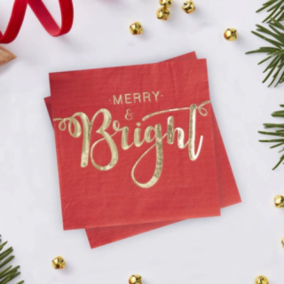 Merry & Bright Servetter Röd/Guld