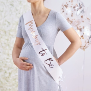 Mummy To Be Ordensband Vit/Roséguld