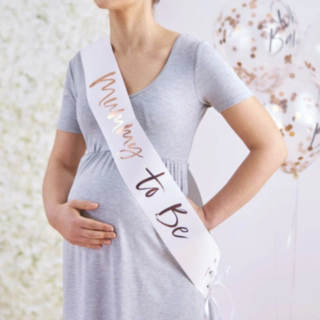 Mummy To Be Ordensband Vit/Roséguld