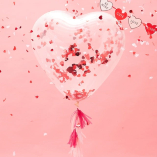 Hjärta Konfetti Ballong Röd