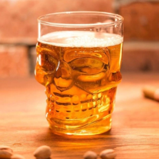 Dödskalle Ölglas