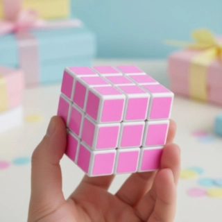Rubiks Kub Ljusrosa