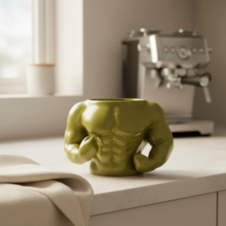 Bodybuilder Överkropp Mugg Grön