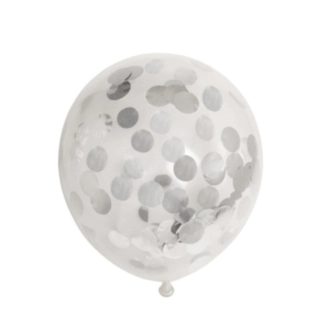Konfettiballonger Metallisk Silver