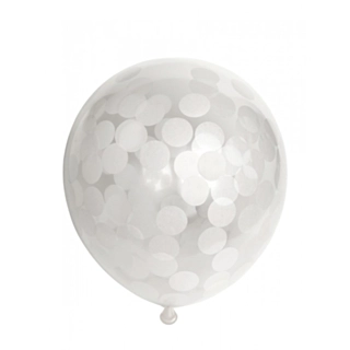 Genomskinliga Konfetti Ballonger Vita