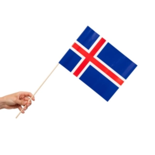 Island Flagga På Pinne