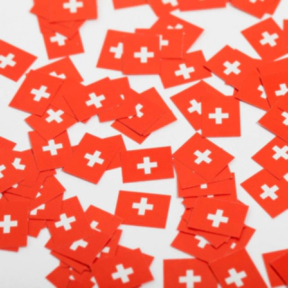 Schweiz Flagga Konfetti