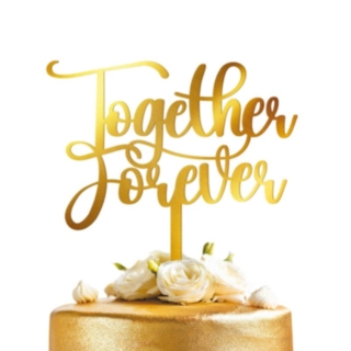 Together Forever Tårtdekoration Guld