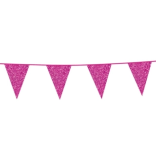 Glitter Flaggirlang Rosa