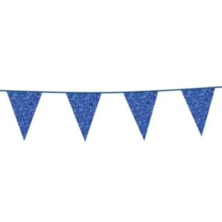 Glitter Flaggirlang Blå