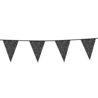 Glitter Flaggirlang Svart