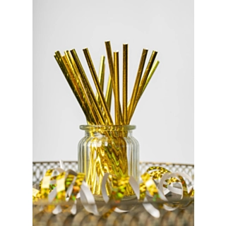 Papperssugrör Guld Metallic