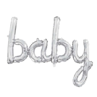 Stor Baby Folieballong Silver