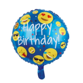 Rund Happy Birthday Emoji Folieballong